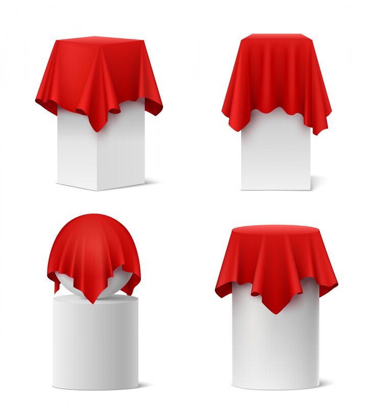 Vector Gratis presentation red silk cloth realistic set isolated 