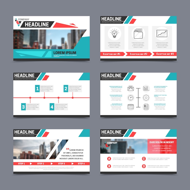 Vector Gratis presentation templates set 