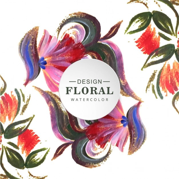 Vector Gratis pretty background with floral watercolor