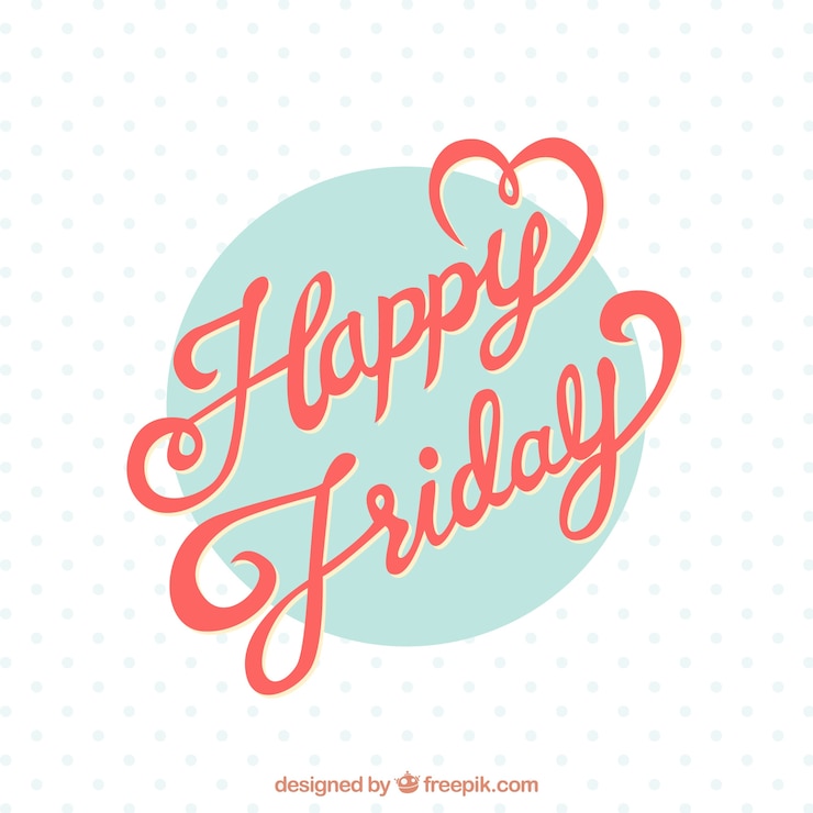 Vector Gratis pretty happy friday vintage lettering with a circle