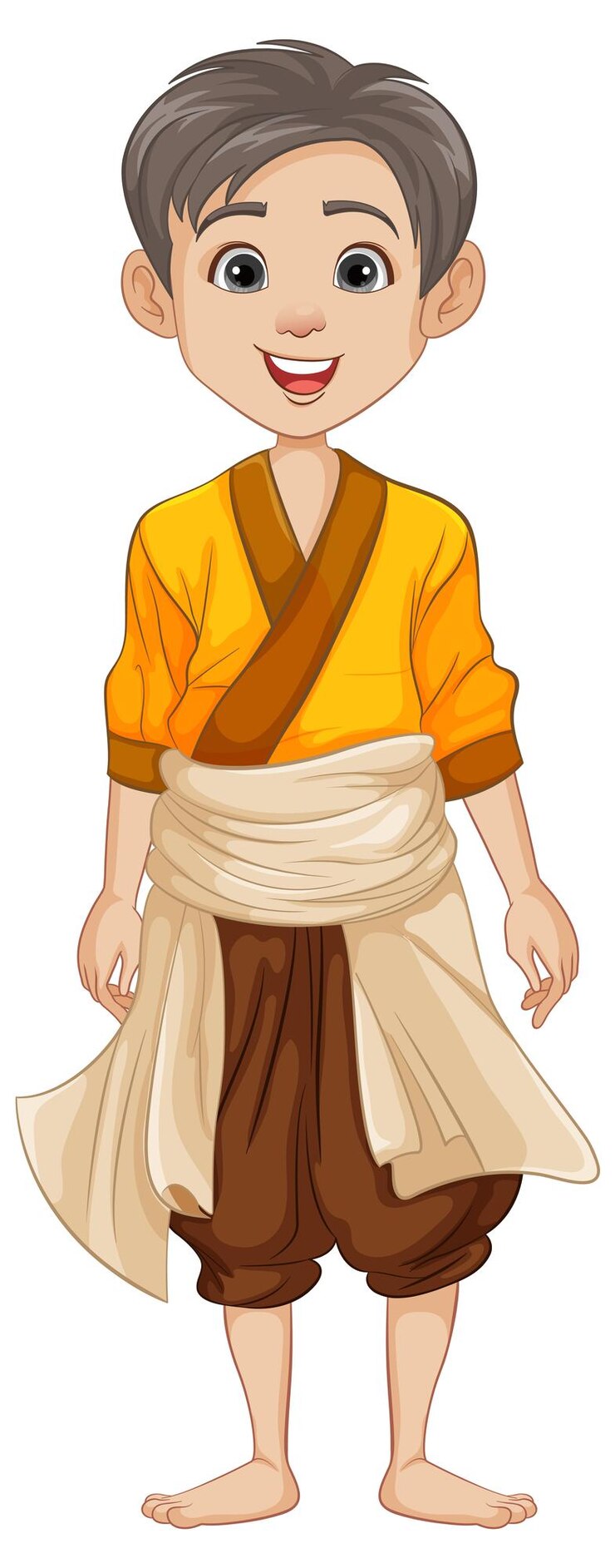 Vector Gratis pria asia tenggara dalam karakter kartun pakaian tradisional