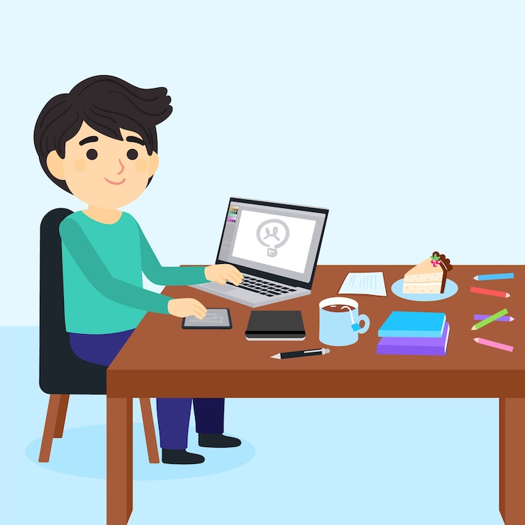 Vector Gratis pria dengan konsep multitasking