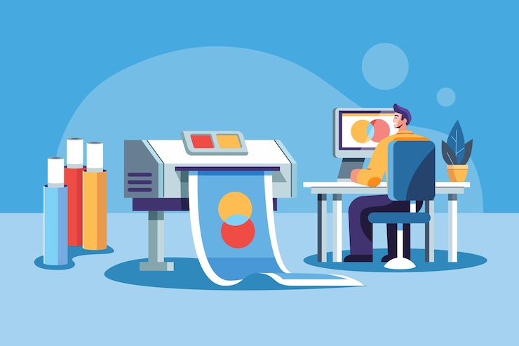 Vector Gratis printing industry flat illustration