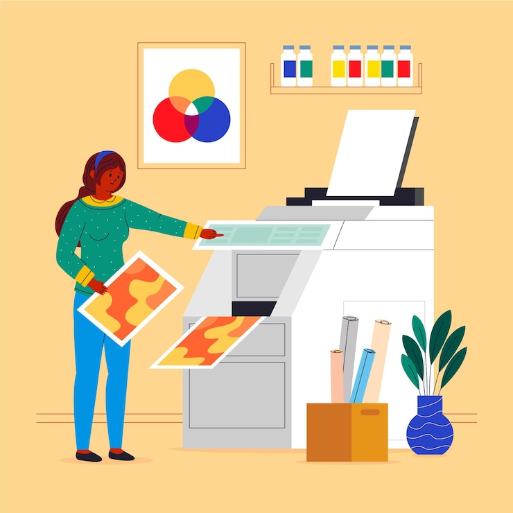 Vector Gratis printing industry flat illustration