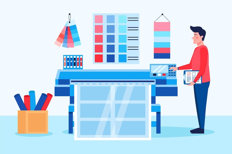 Vector Gratis printing industry illustration flat design
