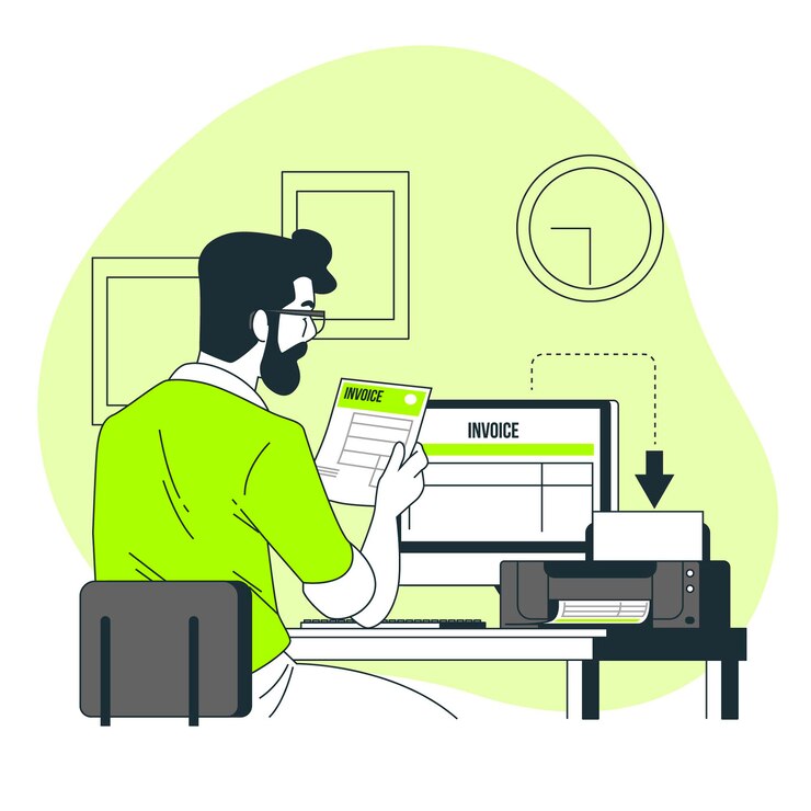 Vector Gratis printing invoices concept illustration