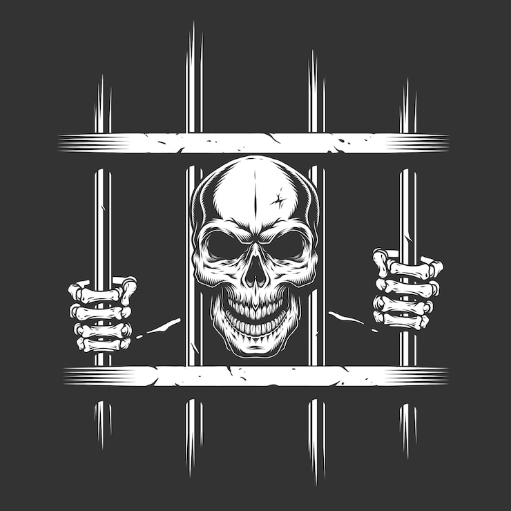 Vector Gratis prisoner behind bars