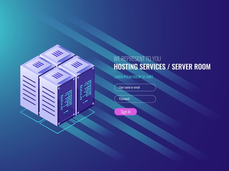 Vector Gratis processing center, server room rakcs, data center concept