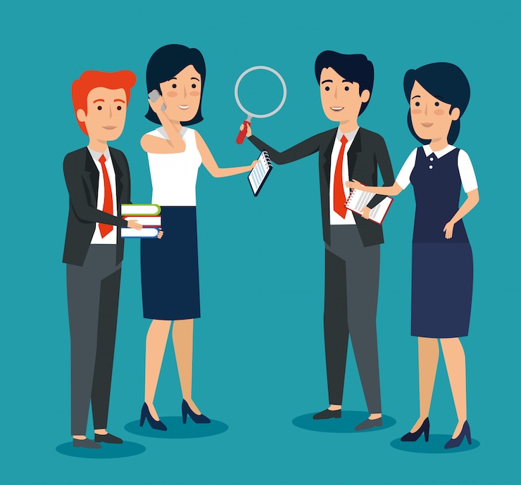 Vector Gratis professional businesspeople in a meeting