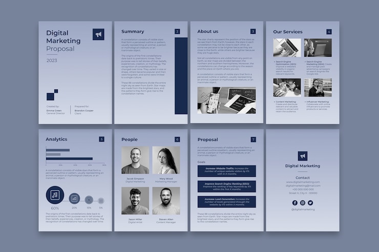 Vector Gratis professional gradient digital marketing proposal