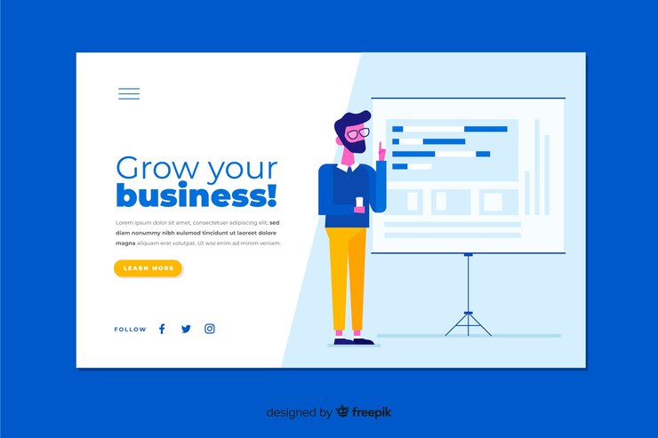 Vector Gratis professional grow your business landing page