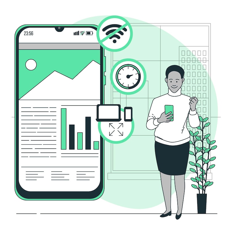 Vector Gratis progresive app concept illustration