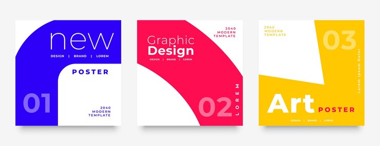 Vector Gratis promotional social media post template in geometric style
