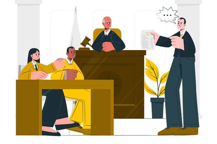 Vector Gratis prosecutor concept illustration