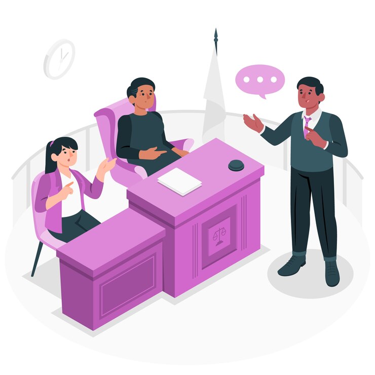 Vector Gratis prosecutor concept illustration