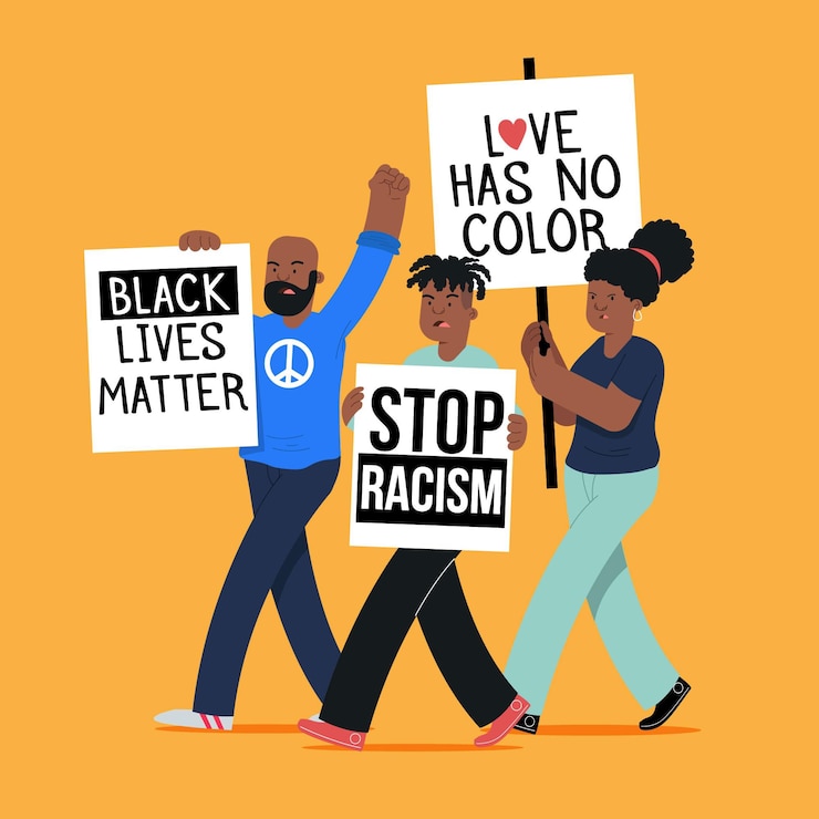 Vector Gratis protest against racism