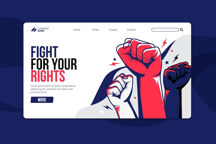 Vector Gratis protest strike landing page