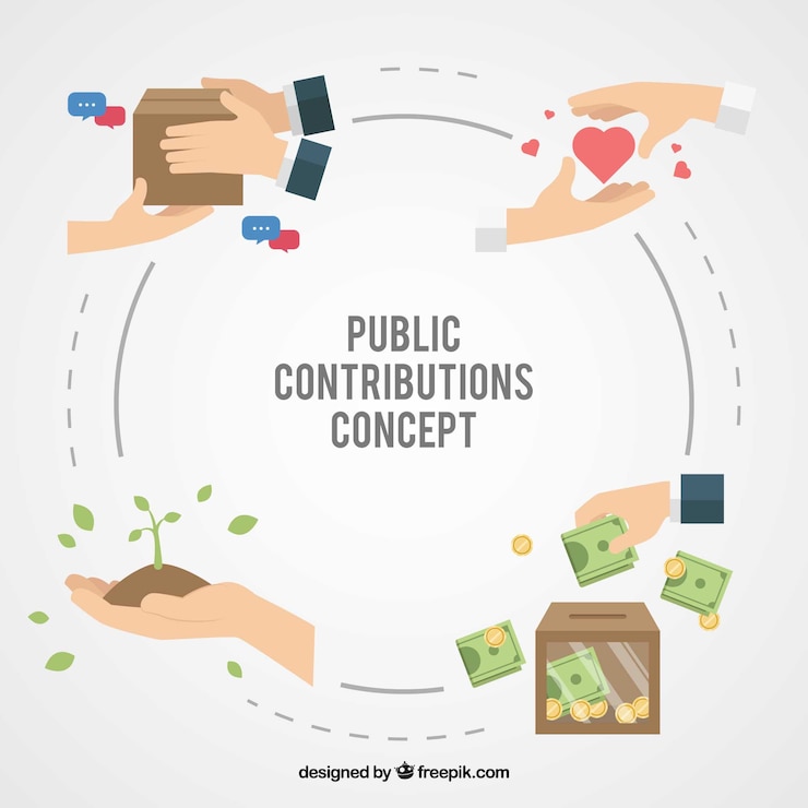 Vector Gratis public contributions concept background 