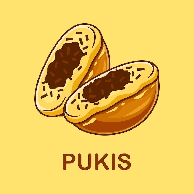 Vector Gratis pukis food cartoon vector icon illustration food object icon isolated flat vector