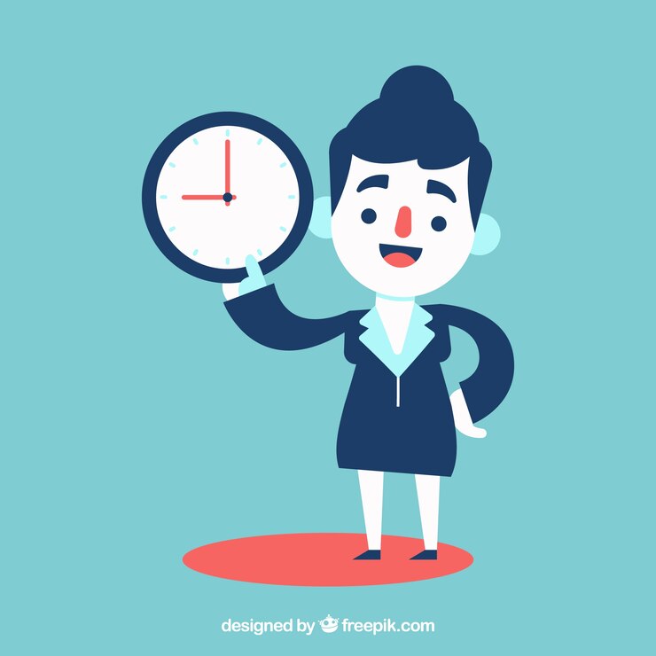 Vector Gratis punctual business woman