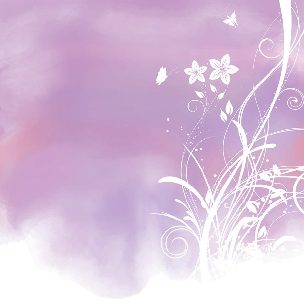 Vector Gratis purple watercolor floral background