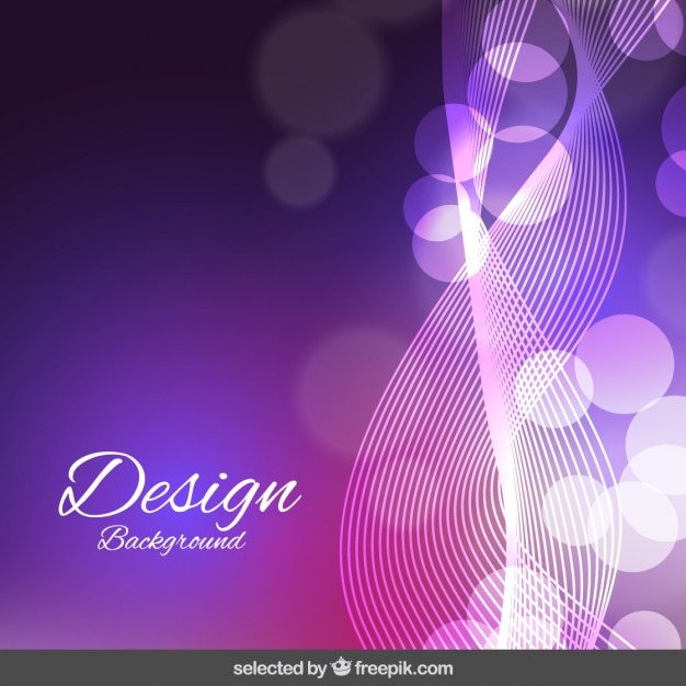 Vector Gratis purple wavy and bokeh background