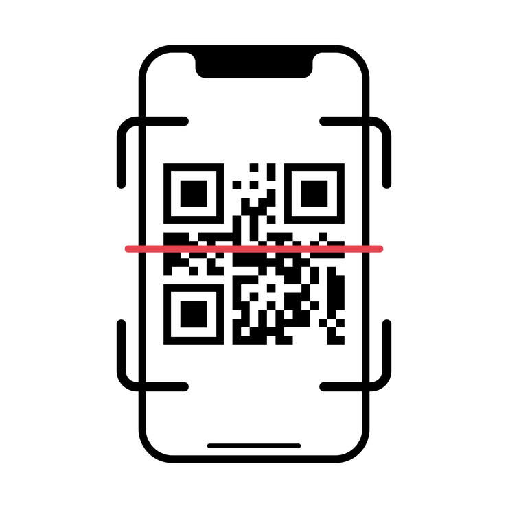 Vector Gratis qr code on mobile phone