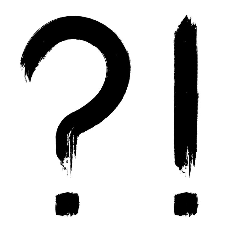 Vector Gratis question mark and exclamation mark brush stroke