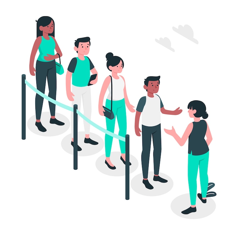 Vector Gratis queue concept illustration