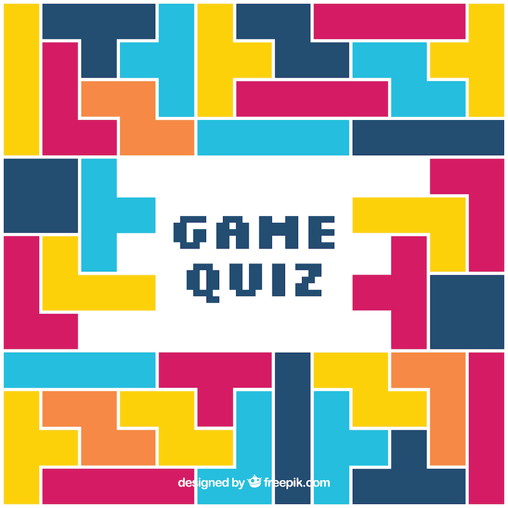 Vector Gratis quiz background with colorful geometric pieces