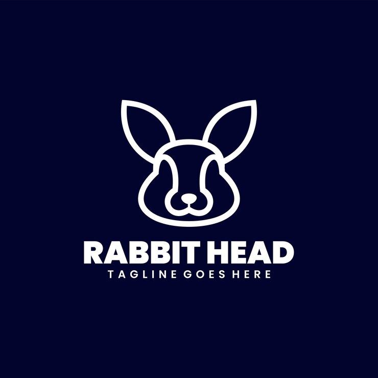 Vector Gratis rabbit head illustration logo design line art