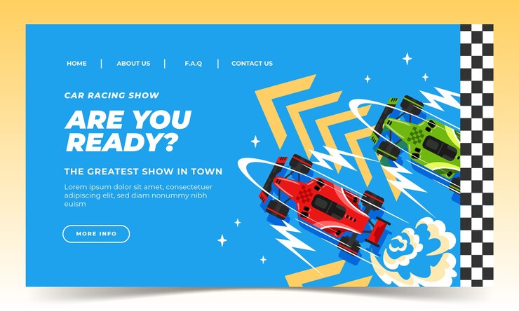 Vector Gratis racing competition landing page template