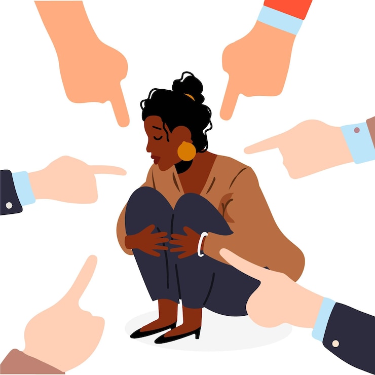 Vector Gratis racism concept with pointing fingers