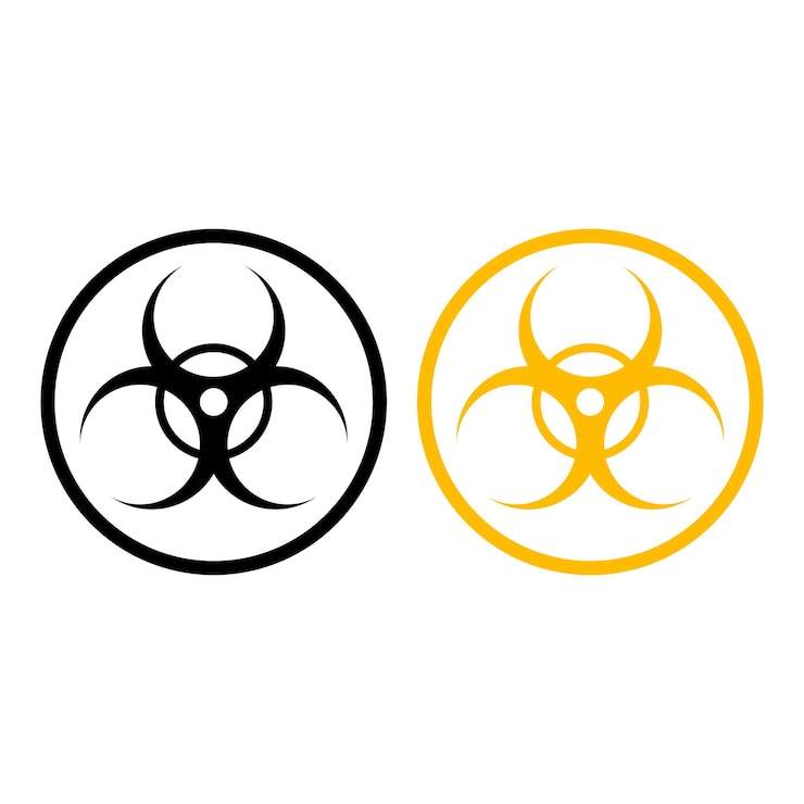 Vector Gratis radiation symbol yellow and black outline style
