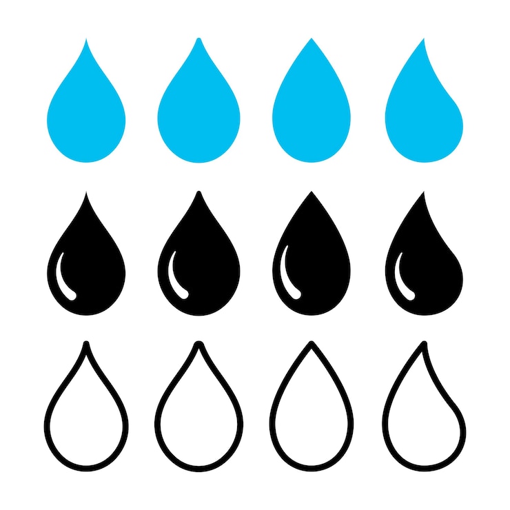 Vector Gratis rain droplets multiple styles set