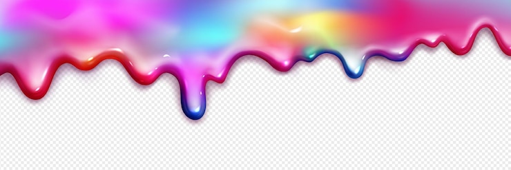 Vector Gratis rainbow colored leak and drip jelly syrup or gel