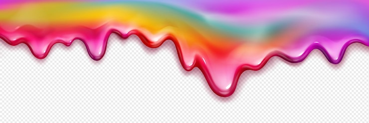 Vector Gratis rainbow colored leak and drip jelly syrup or gel