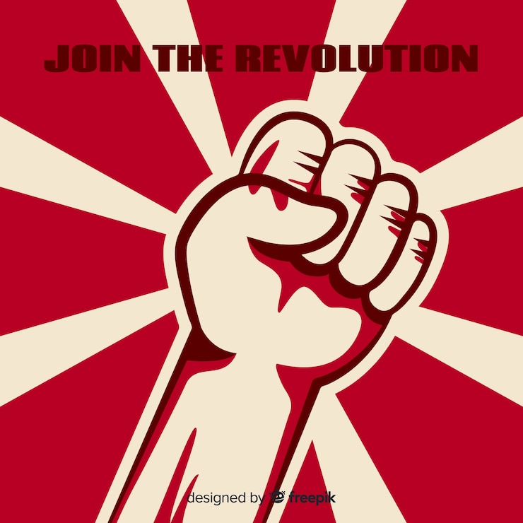 Vector Gratis raised fist for revolution