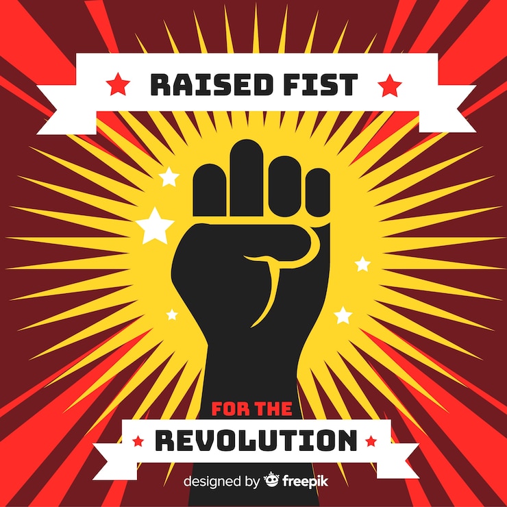 Vector Gratis raised fist for revolution