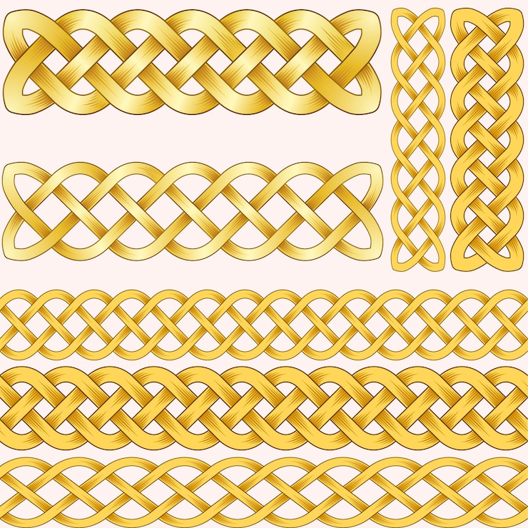 Vector Gratis rantai emas ornamental