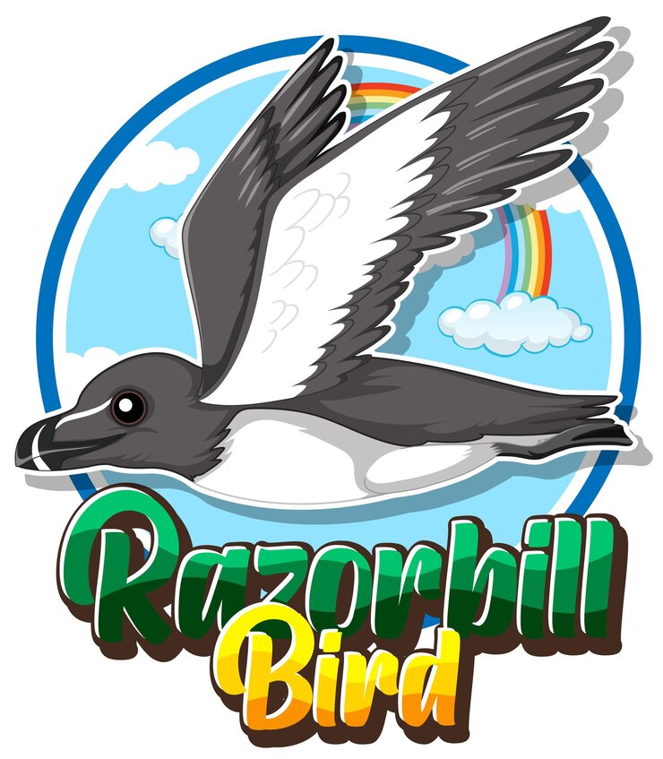 Vector Gratis razorbill bird logo with carton character