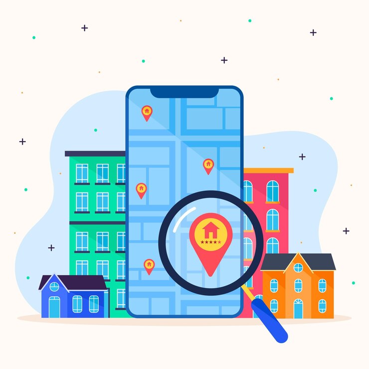 Vector Gratis real estate searching concept