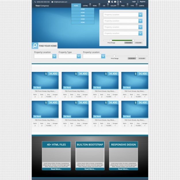 Vector Gratis real estate website browser