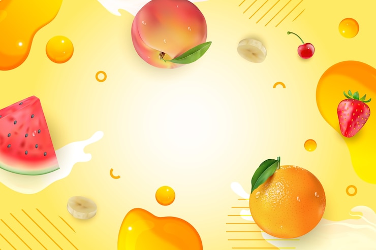 Vector Gratis realistic and flat design fruits background