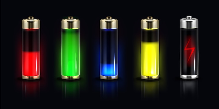 Vector Gratis realistic battery collection