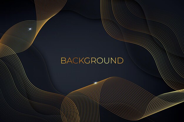 Realistic black background with wavy lines