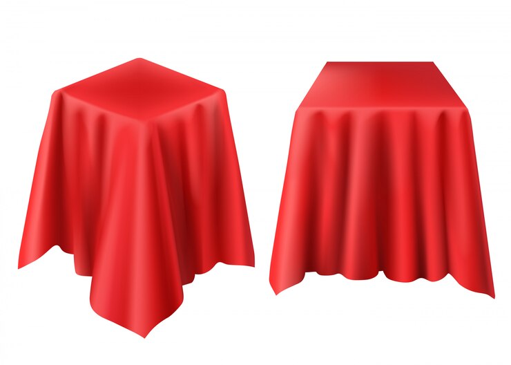 Vector Gratis realistic box covered with red cloth