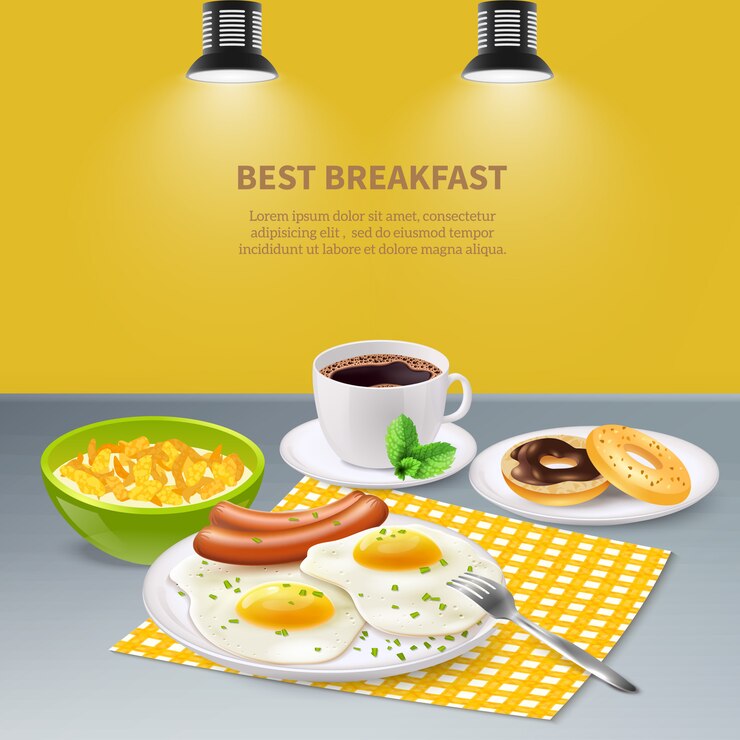 Vector Gratis realistic breakfast 