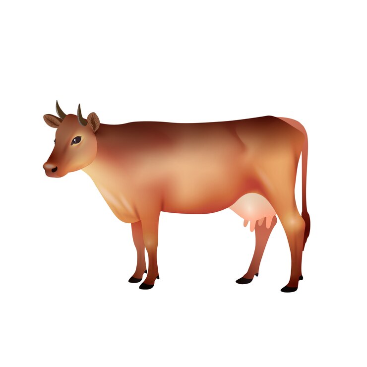 Vector Gratis realistic brown cow