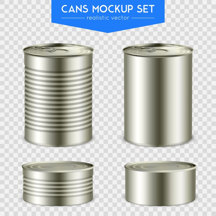Vector Gratis realistic cylindrical cans set 